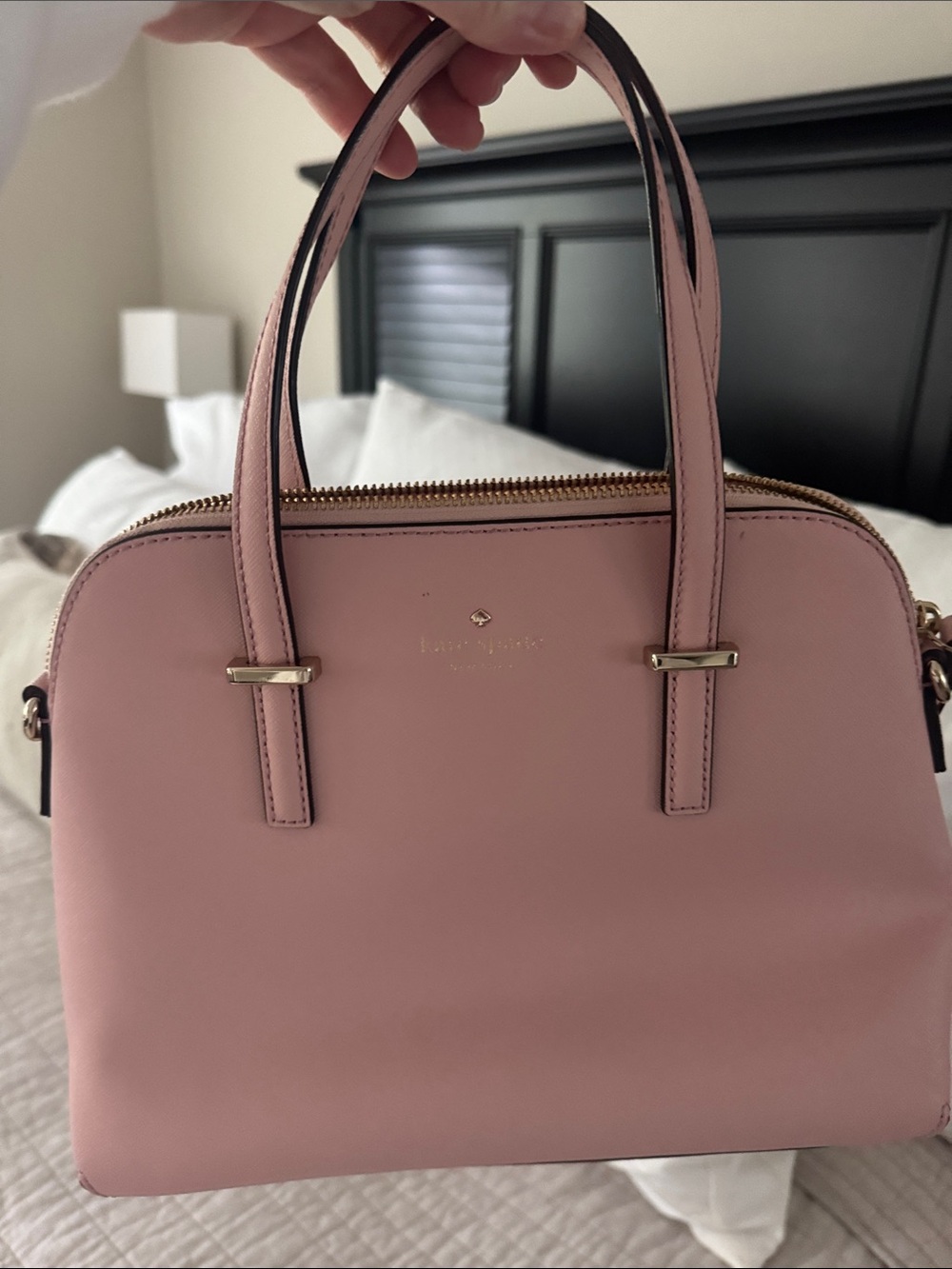 kate spade Blush Pink Dome Satchel with Gold Hardware